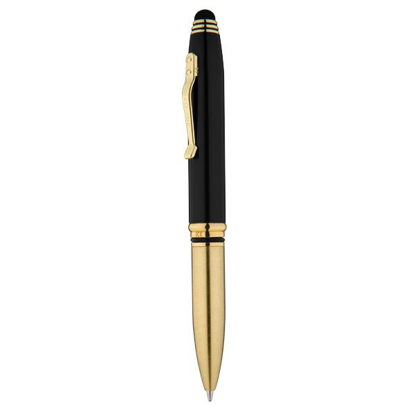 Crowne hoogwaardige metalen balpen antimicrobieel met licht en stylus